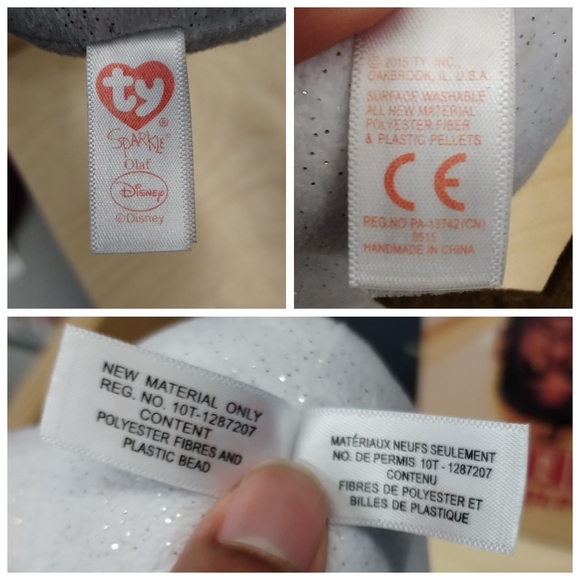 ✓TY Beanie Baby - OLAF the Snowman Sparkle With SANTA HAT (Frozen Movie) 7in - Picture 12 of 14